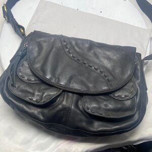 Lucky Brand VTG Boho Stash Lamb Leather Flap Crossbody Hobo Shoulder Hobo Bag
